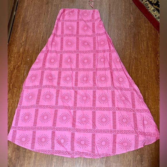 NWT Petal & Pup Pink Soph Strapless Geometric Maxi Dress Size Medium M - Picture 3 of 10